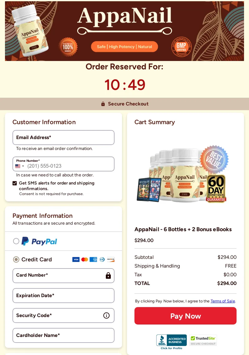 Appanail Order Form